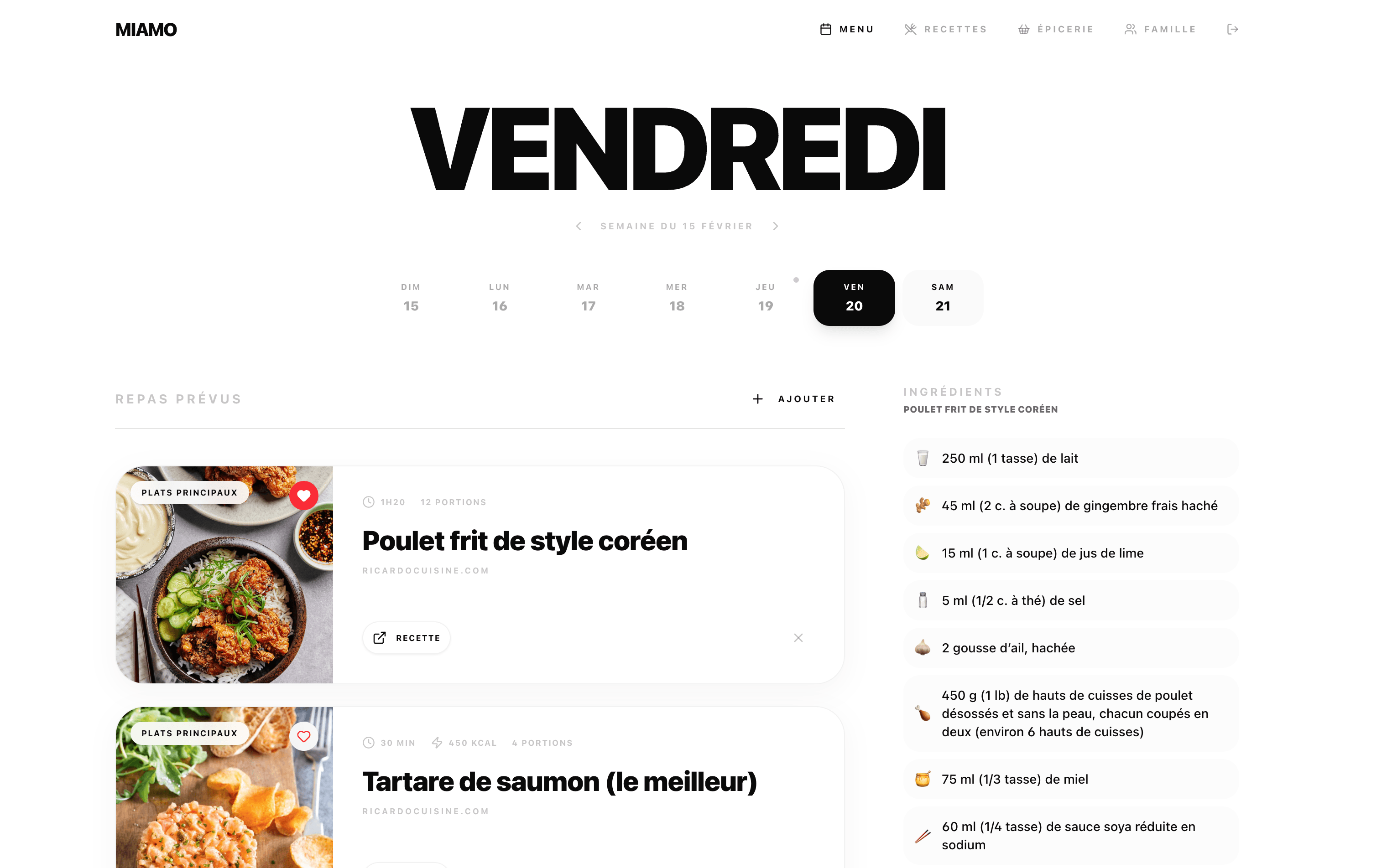 MiAmo: Family Meal Planning App